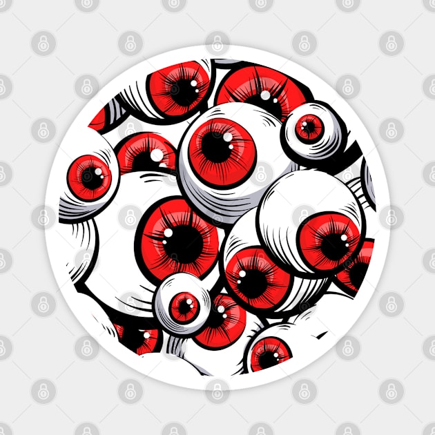 Red eyes Halloween witch Magnet by igzine